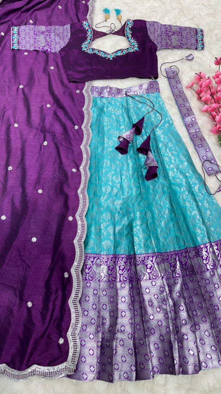 Designer kanjivaram Silk Half Saree