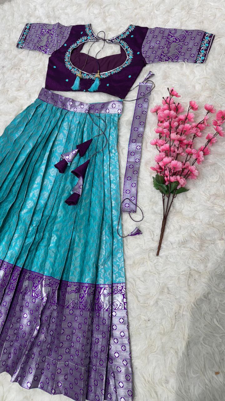 Designer kanjivaram Silk Half Saree