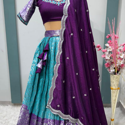 Designer kanjivaram Silk Half Saree