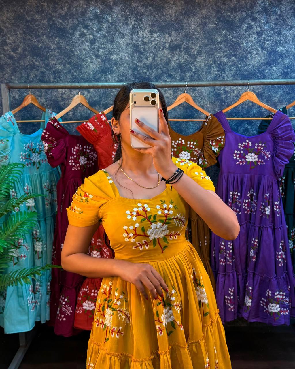 Elegant South Mull Cotton Embroidered Midi Dress