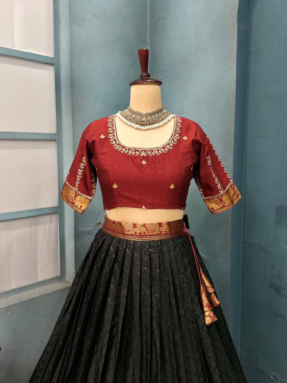 Festival Special Pure Narayanpet Cotton Silk Lehenga Half Saree Set