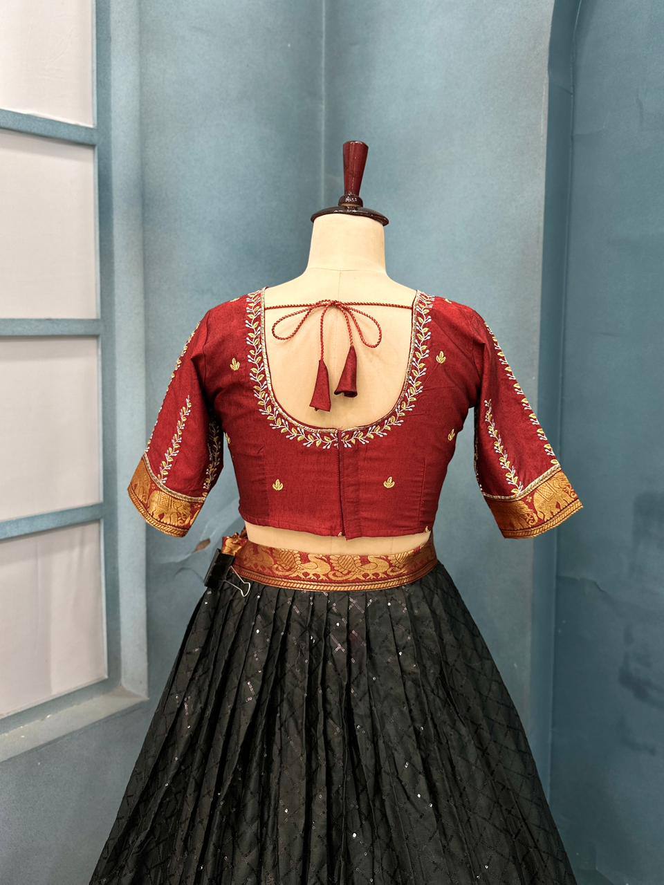 Festival Special Pure Narayanpet Cotton Silk Lehenga Half Saree Set