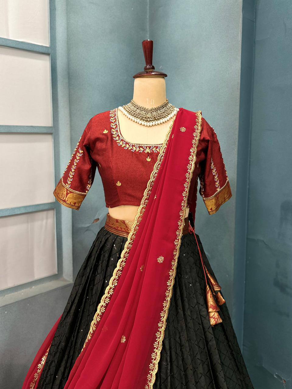 Festival Special Pure Narayanpet Cotton Silk Lehenga Half Saree Set