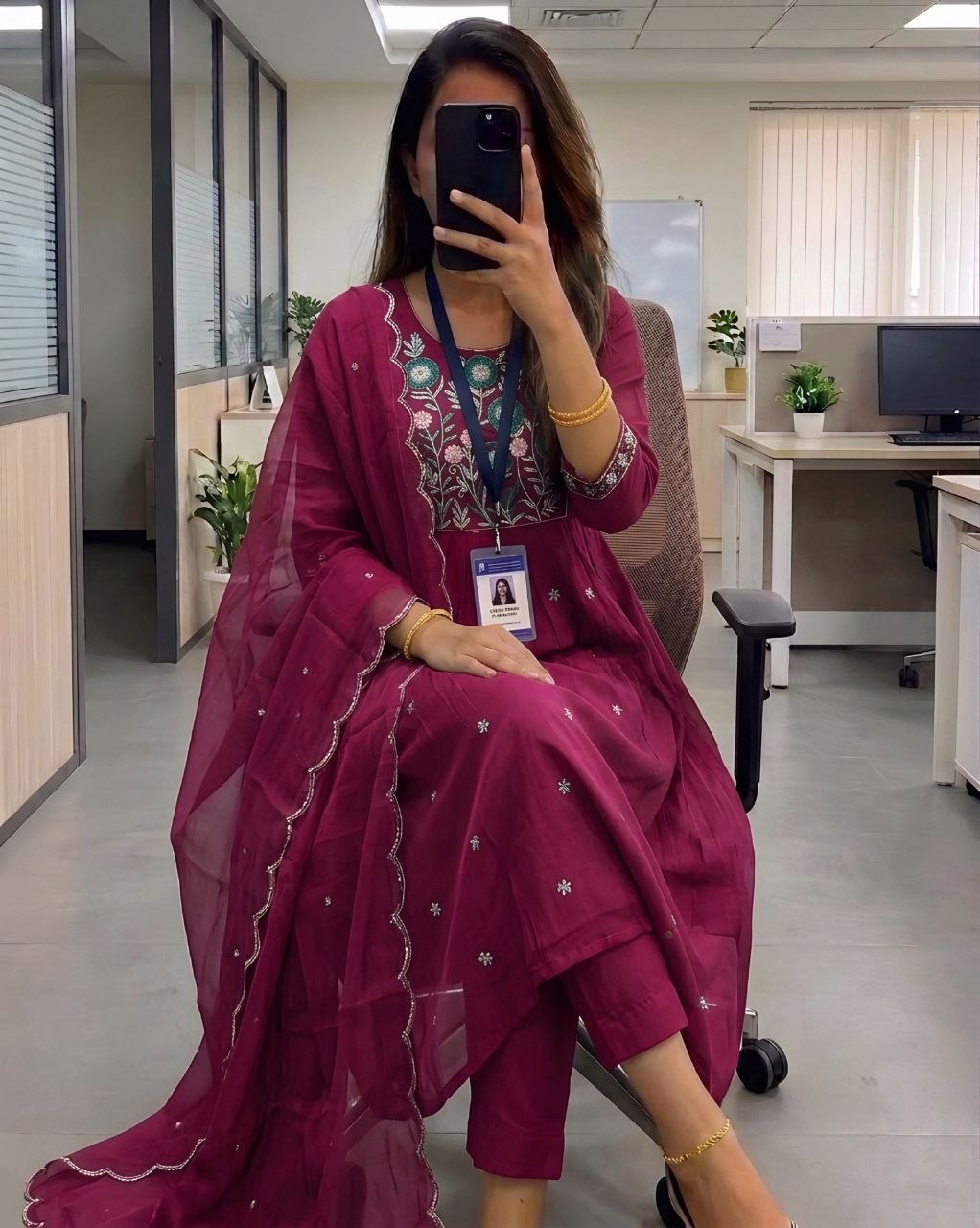 Golden Hour Chanderi Suit Set