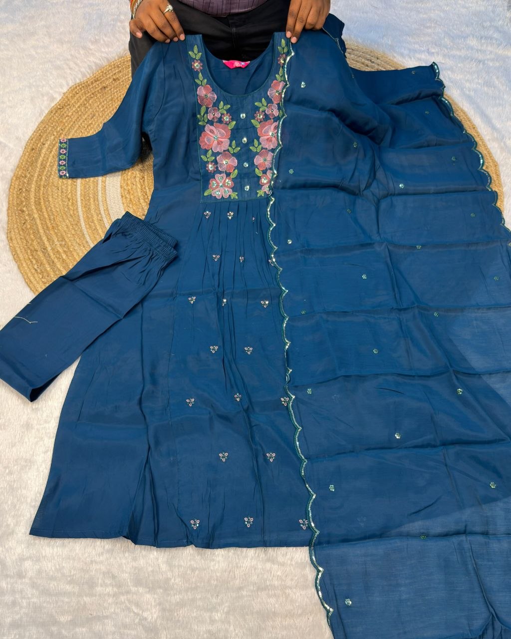 Golden Hour Chanderi Suit Set