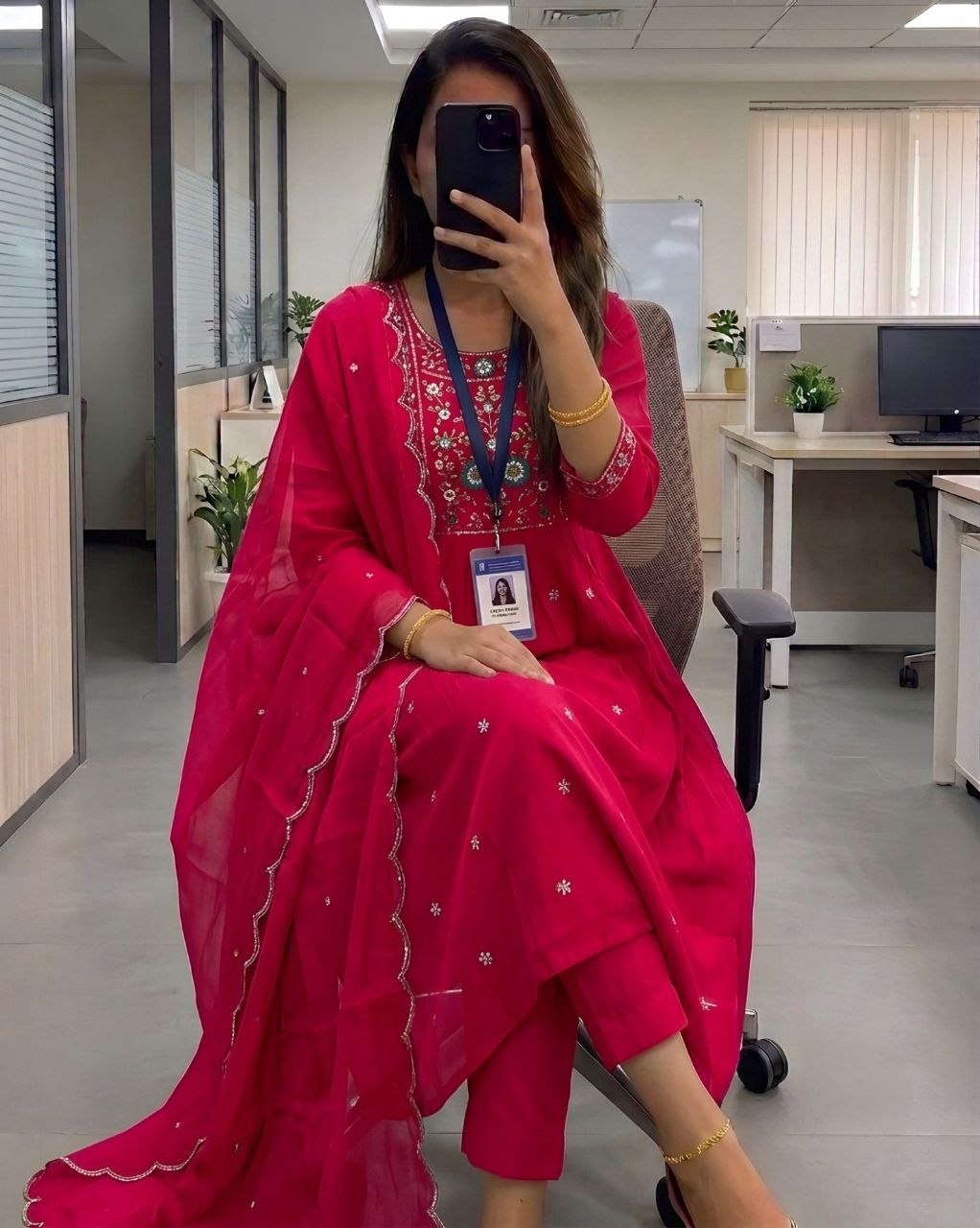 Golden Hour Chanderi Suit Set