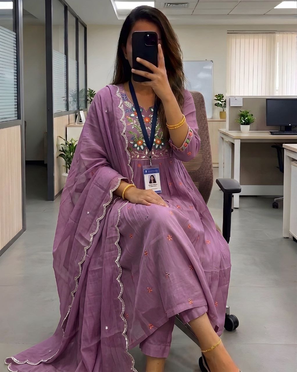 Golden Hour Chanderi Suit Set