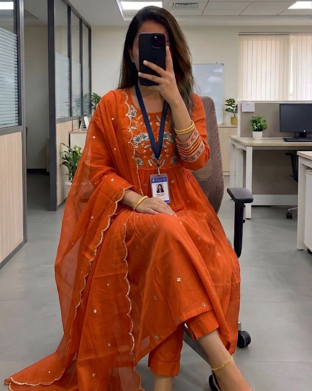 Golden Hour Chanderi Suit Set