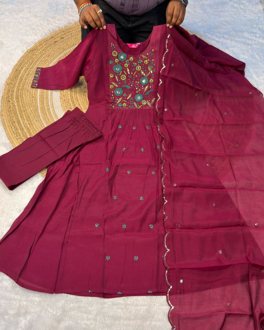 Golden Hour Chanderi Suit Set