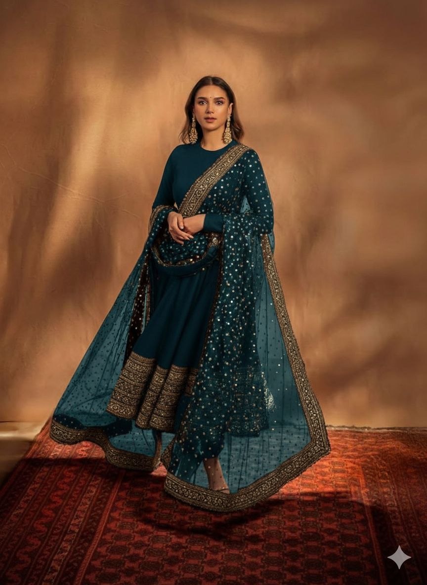 Heavy Embroidery Thread Work Gown Collection