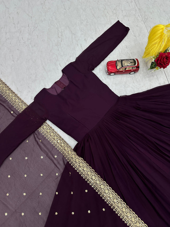 Heavy Embroidery Thread Work Gown Collection
