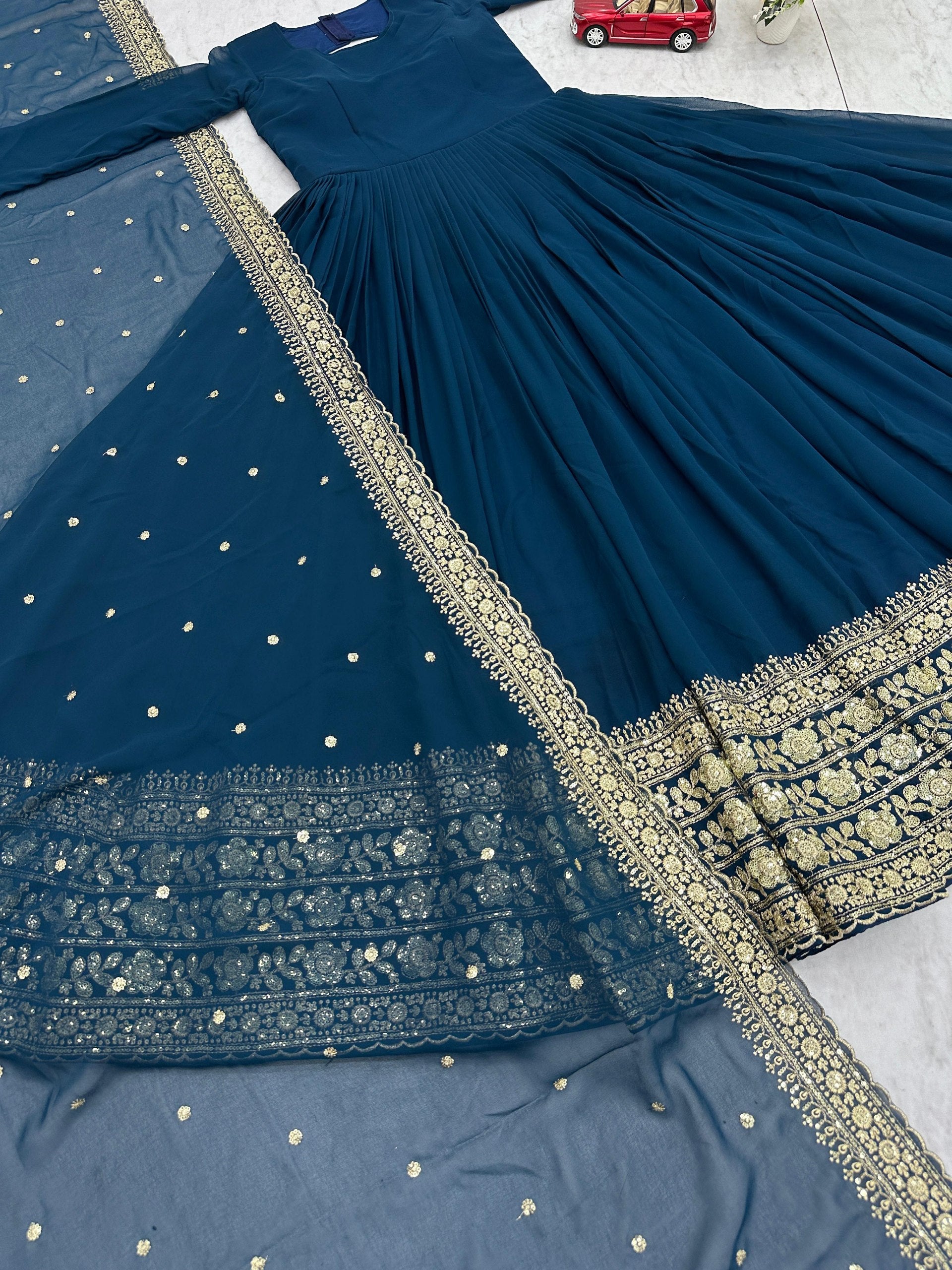 Heavy Embroidery Thread Work Gown Collection
