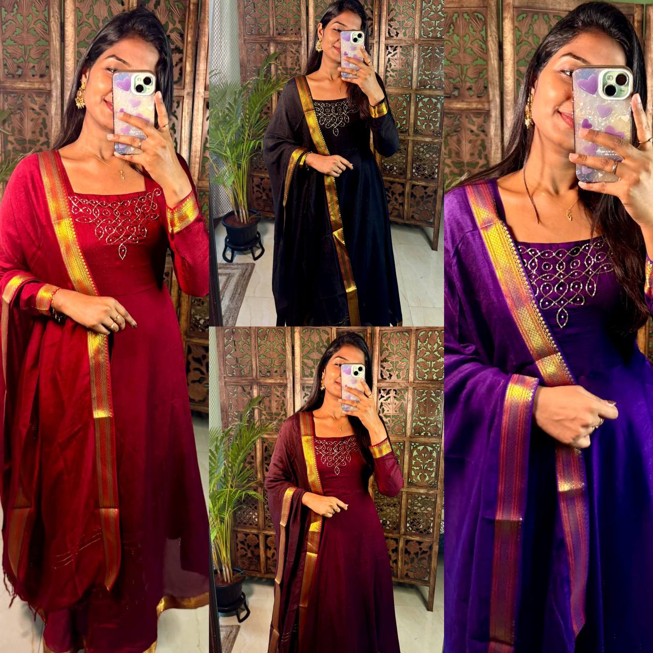 Hand Work Maxi With Duppata