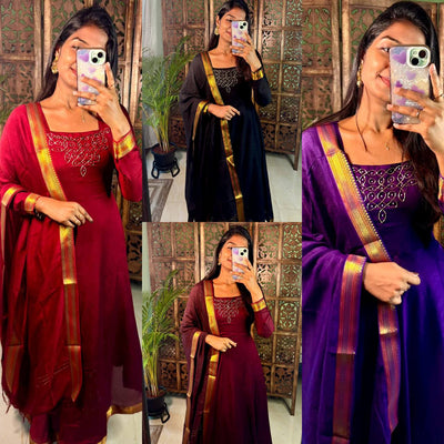 Hand Work Maxi With Duppata
