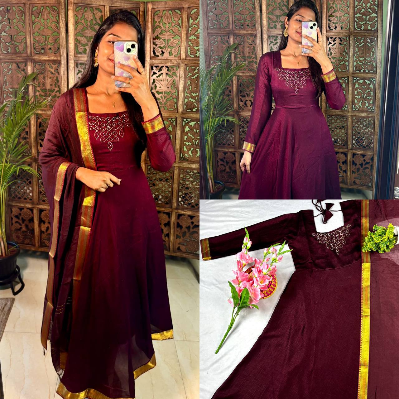 Hand Work Maxi With Duppata