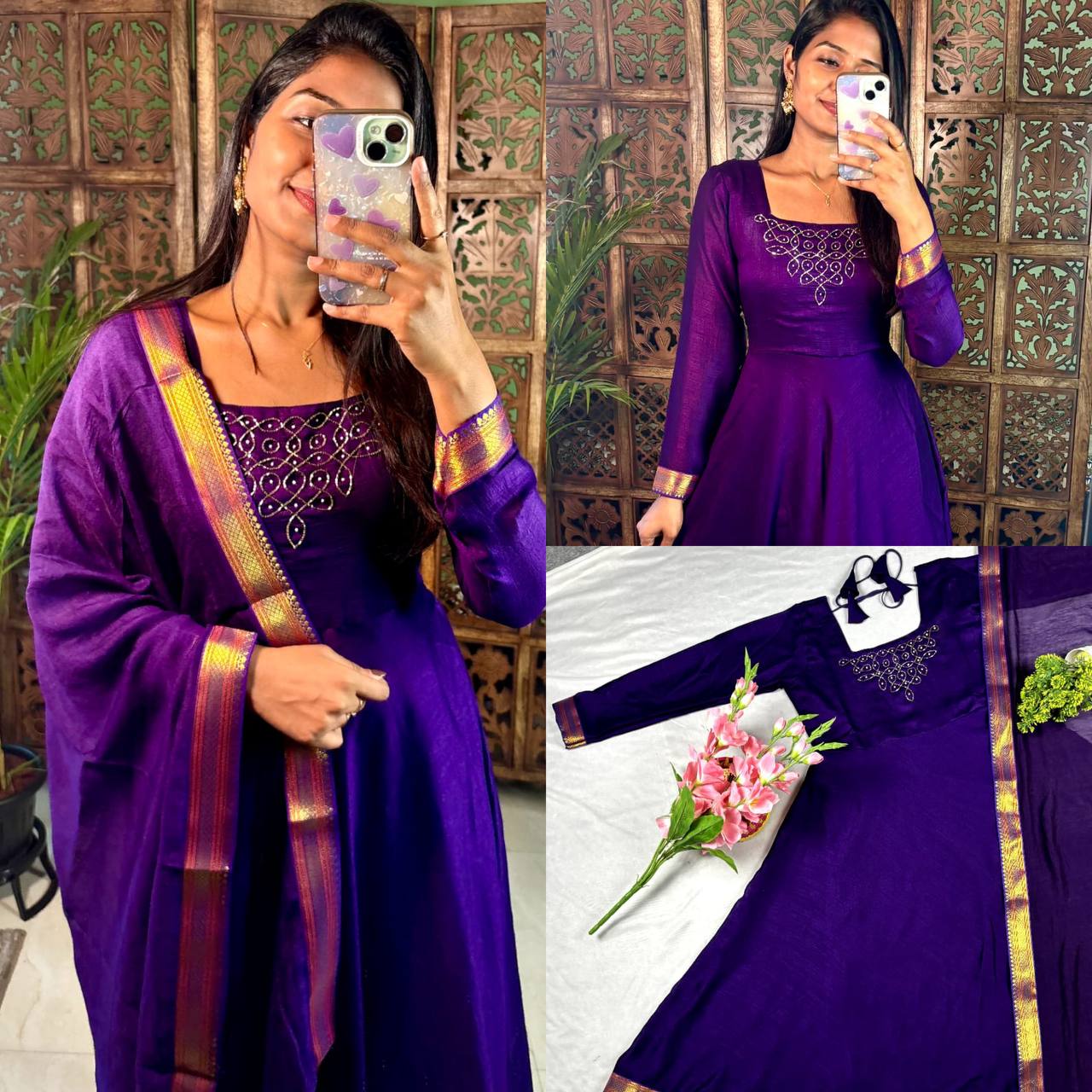 Hand Work Maxi With Duppata