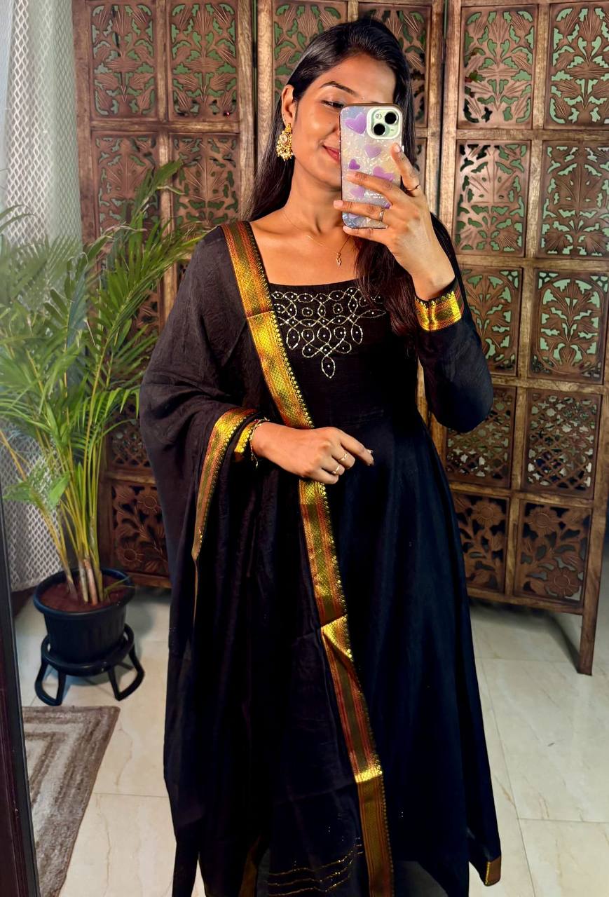 Hand Work Maxi With Duppata