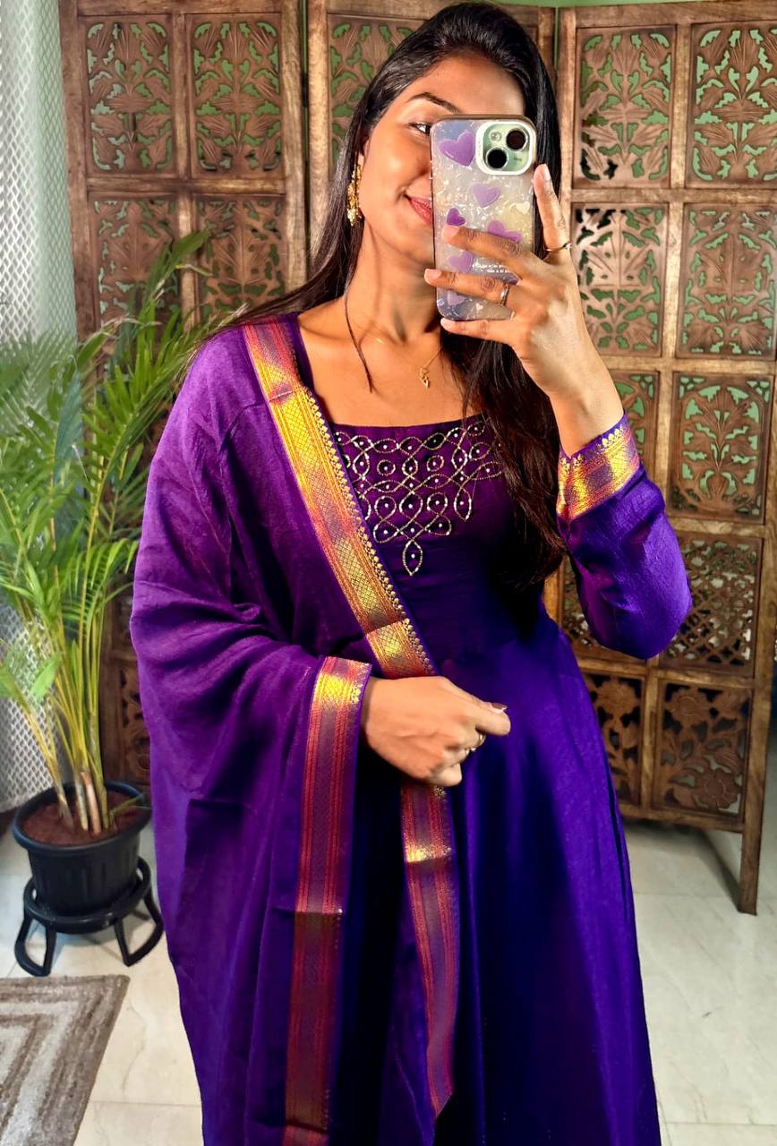 Hand Work Maxi With Duppata
