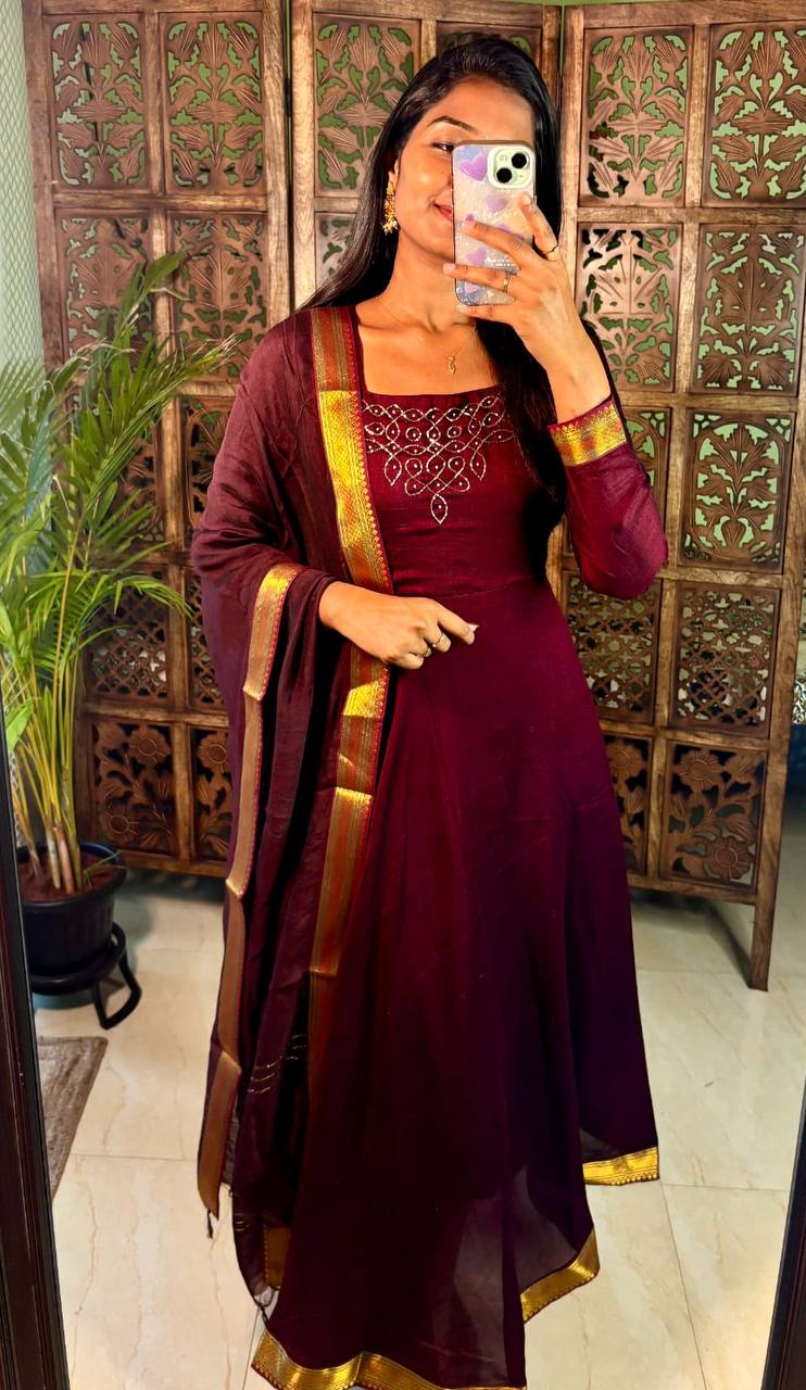 Hand Work Maxi With Duppata