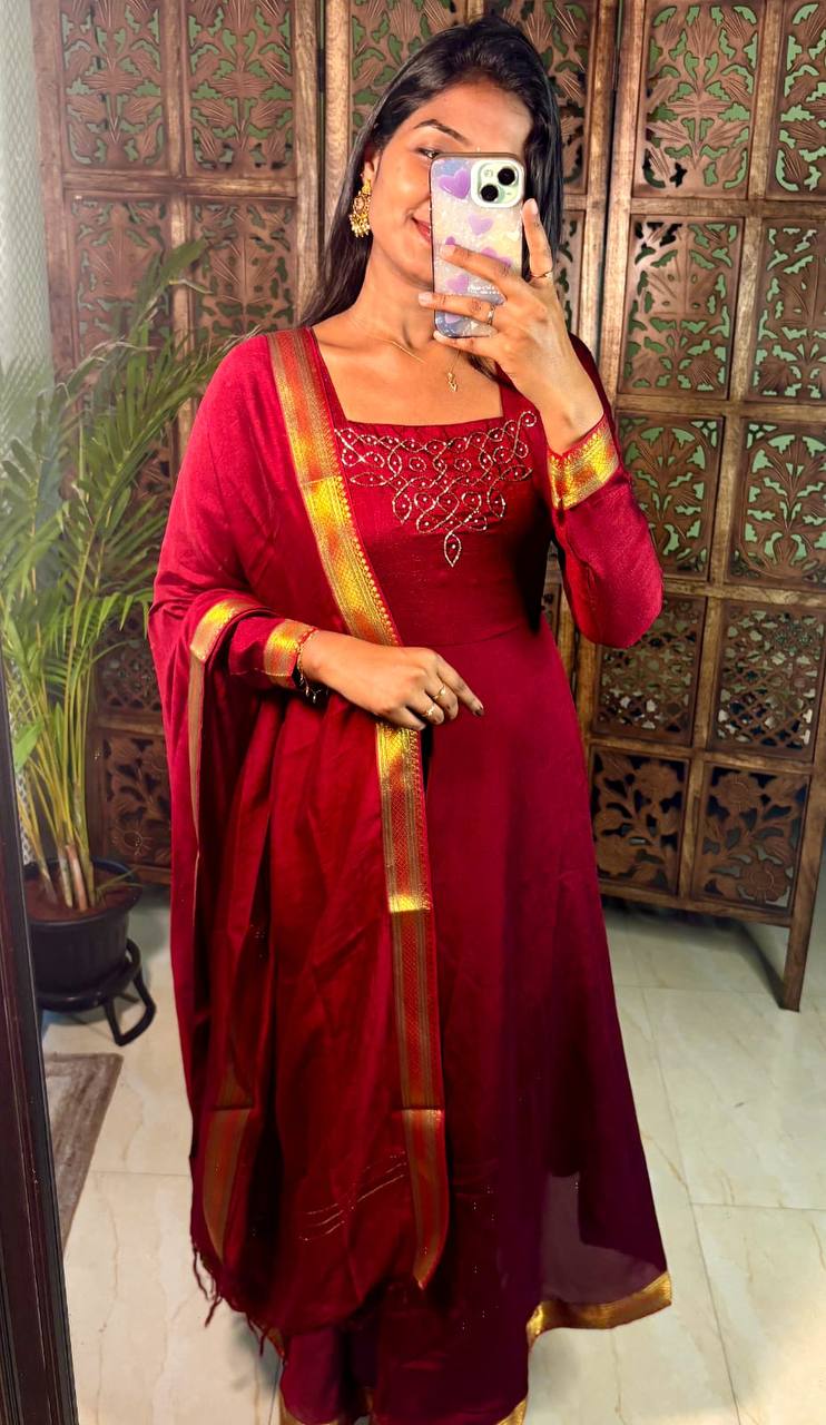 Hand Work Maxi With Duppata