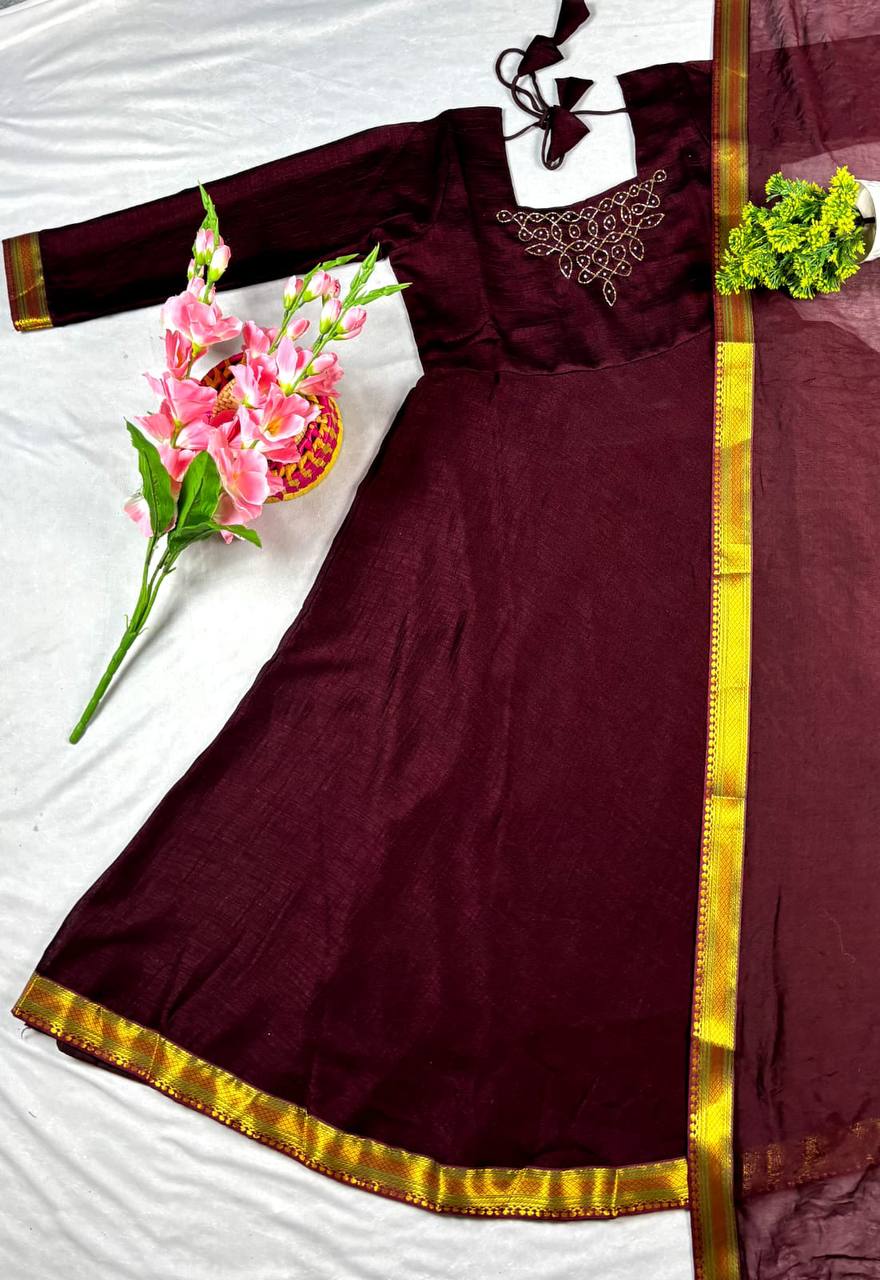 Hand Work Maxi With Duppata