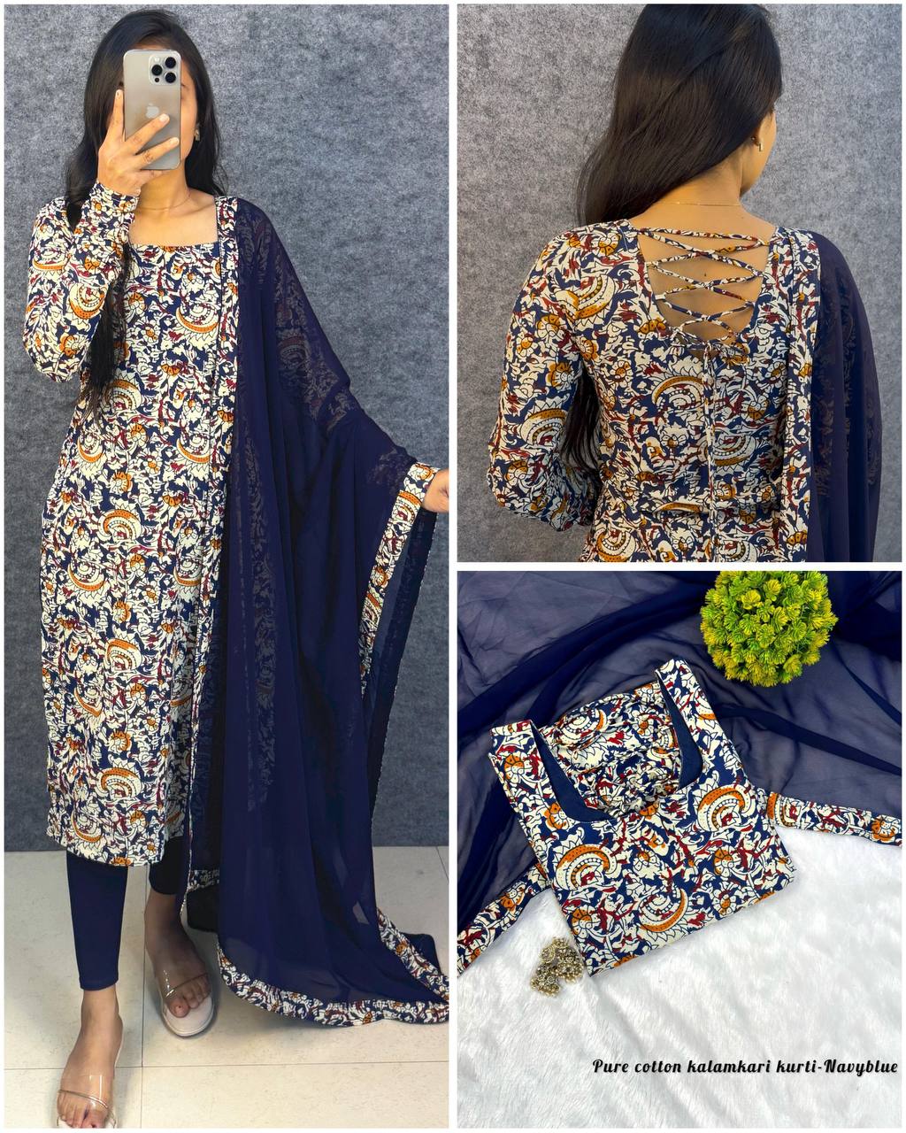 Pure Cotton Kalamkari Kurti Set