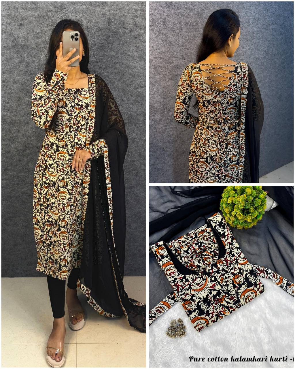 Pure Cotton Kalamkari Kurti Set