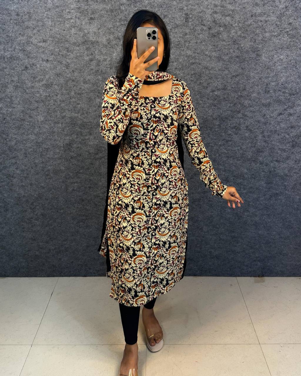 Pure Cotton Kalamkari Kurti Set