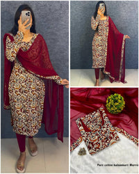 Pure Cotton Kalamkari Kurti Set