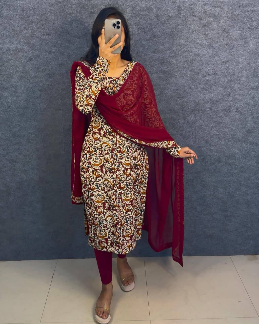 Pure Cotton Kalamkari Kurti Set