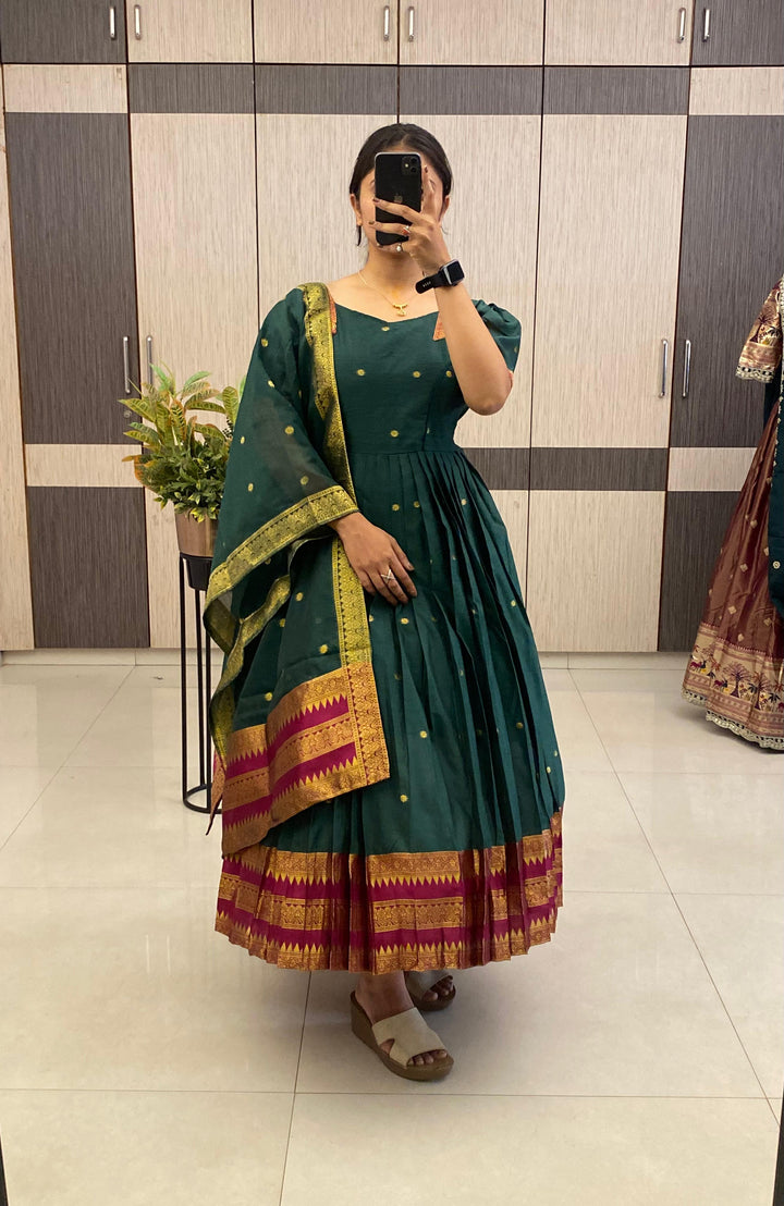 Super HIt Cotton Pleated Flare Dress Set