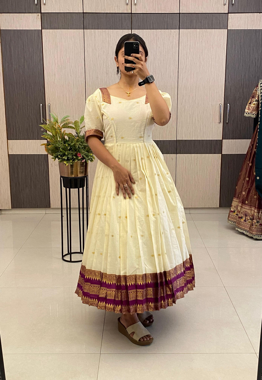 Super HIt Cotton Pleated Flare Dress Set