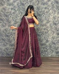Tissue fabric lehenga