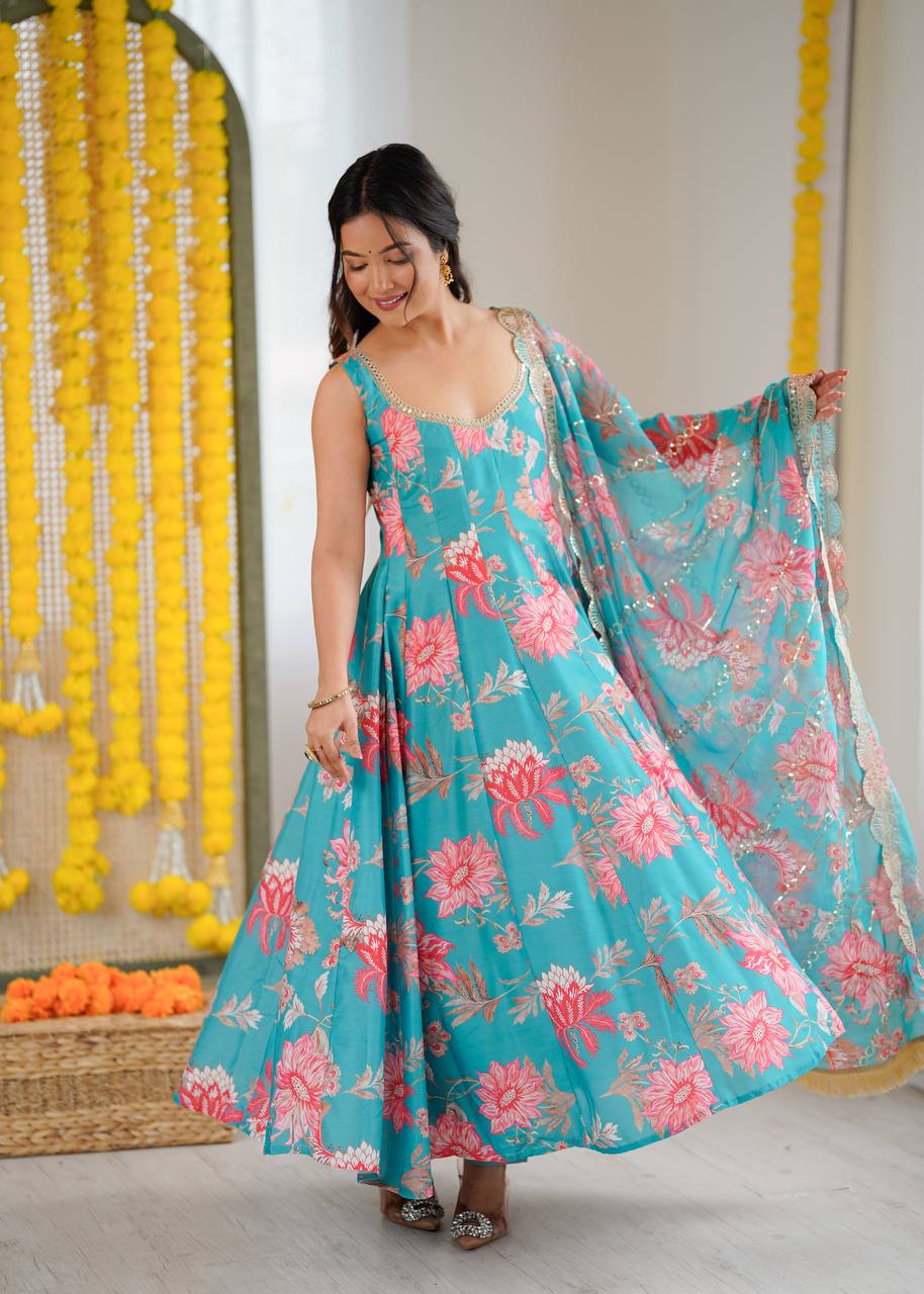 Gown Dupatta & pant