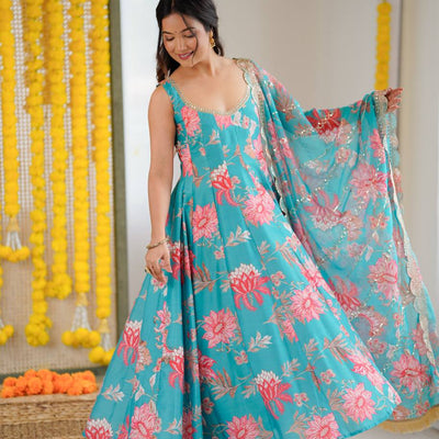 Gown Dupatta & pant