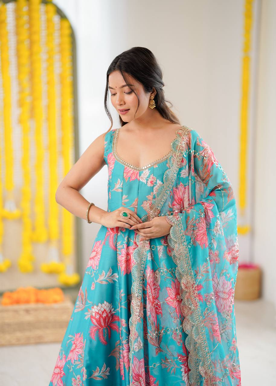 Gown Dupatta & pant