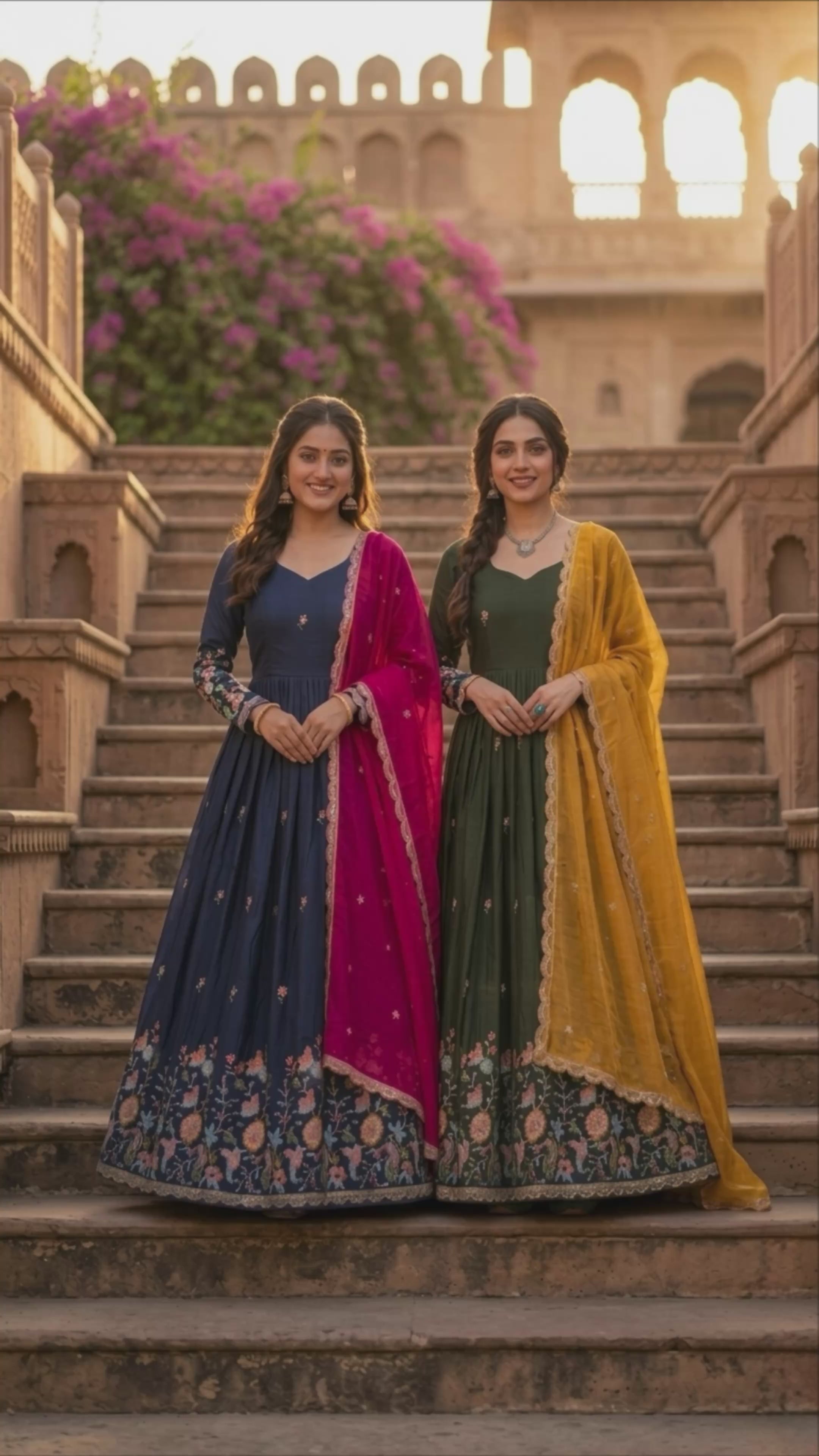 Designer Embroidery Gown With Duppata