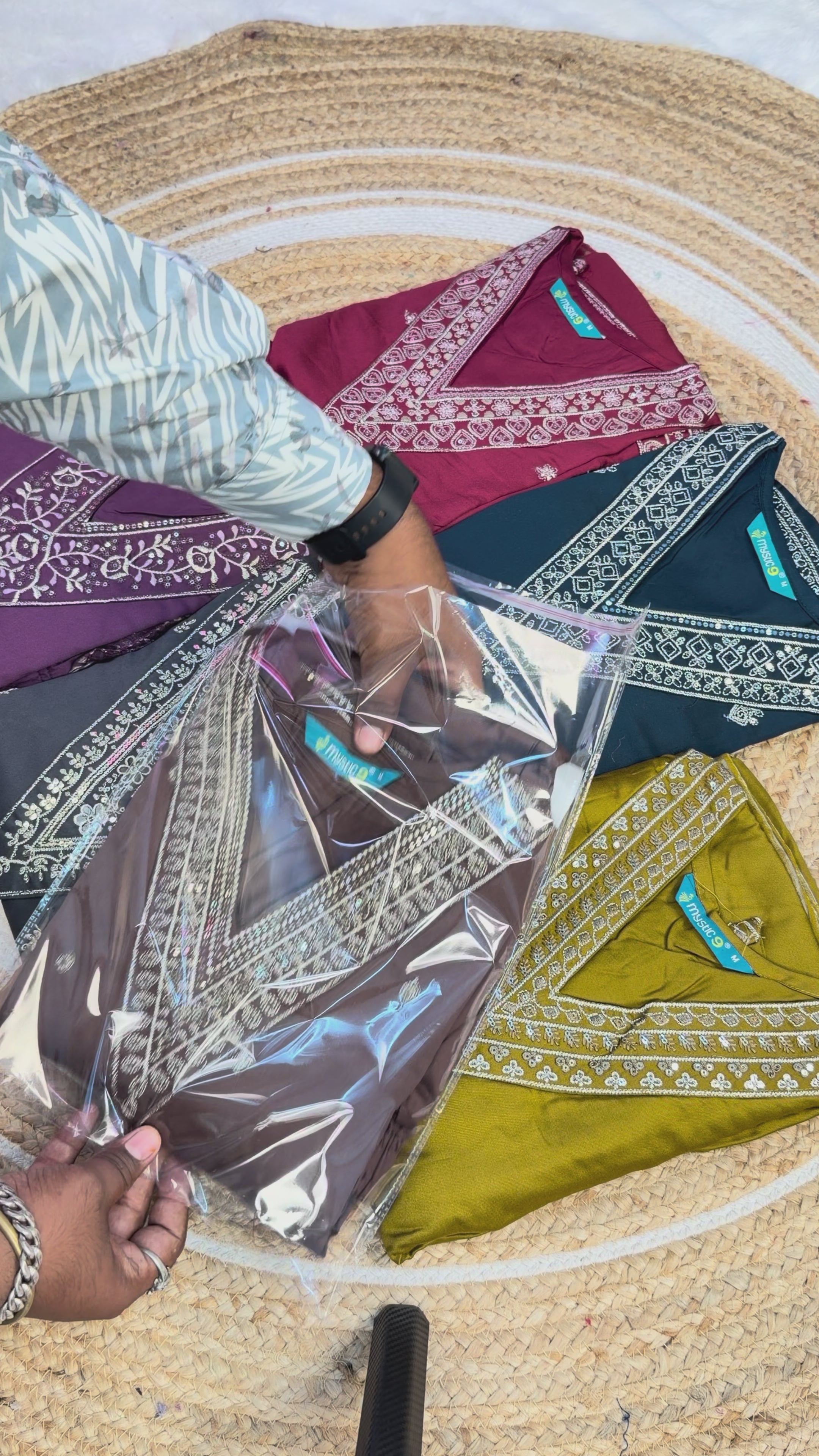 Premium viscose Gaji silk  Stunning 3-piece kurti set