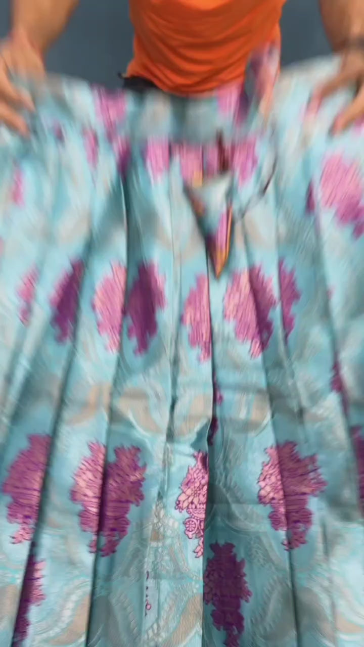 Heavy Designer maggam beads work Half Saree