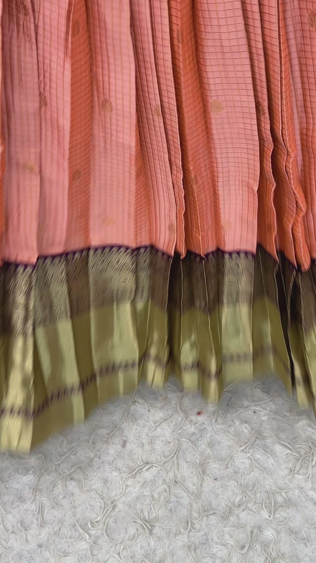 Exquisite Pure Kanjivaram Silk Ready-to-Wear Designer Halfsaree Set with Heavy Maggam Work Blouse & Embroidered Dupatta
