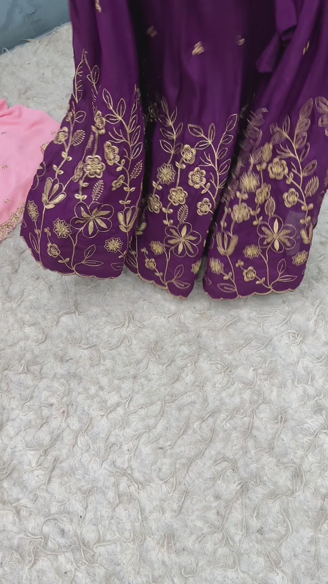 Floral Vichitra Silk Lehenga Set with Blush Pink Dupatta