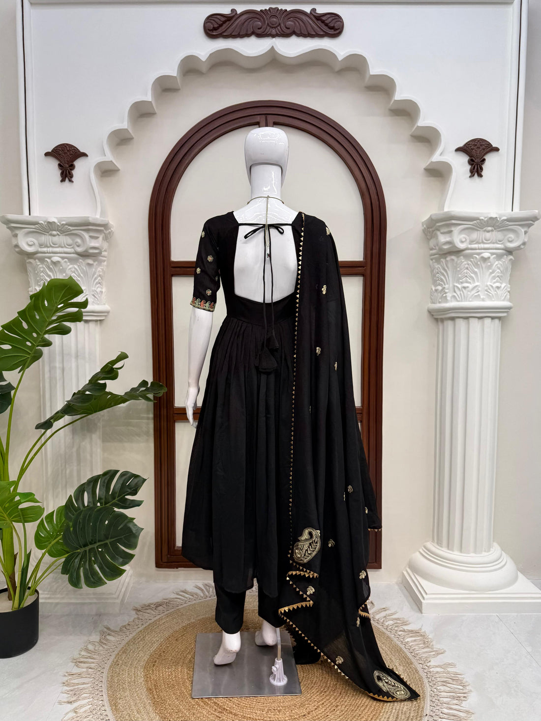 Party Wear Gown With Duppata and Pent Fabric Vichitra silk