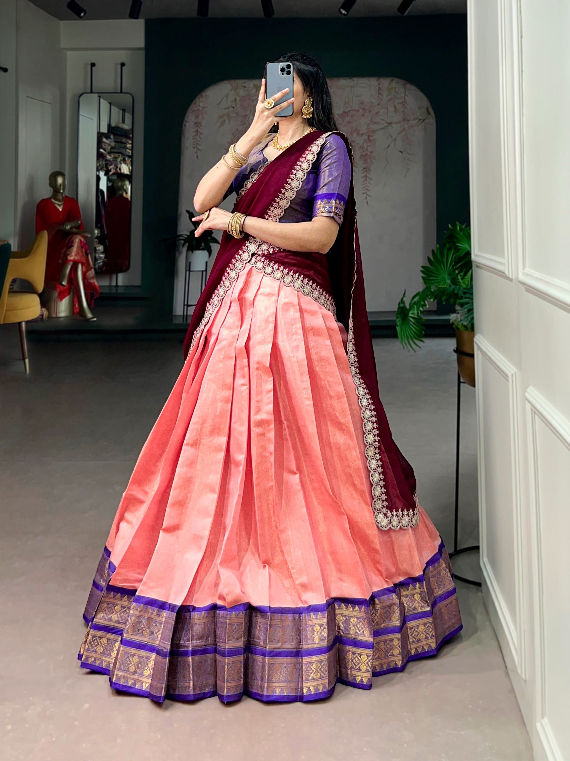 Royal Kanchipuram Semi stitched Lehenga Choli