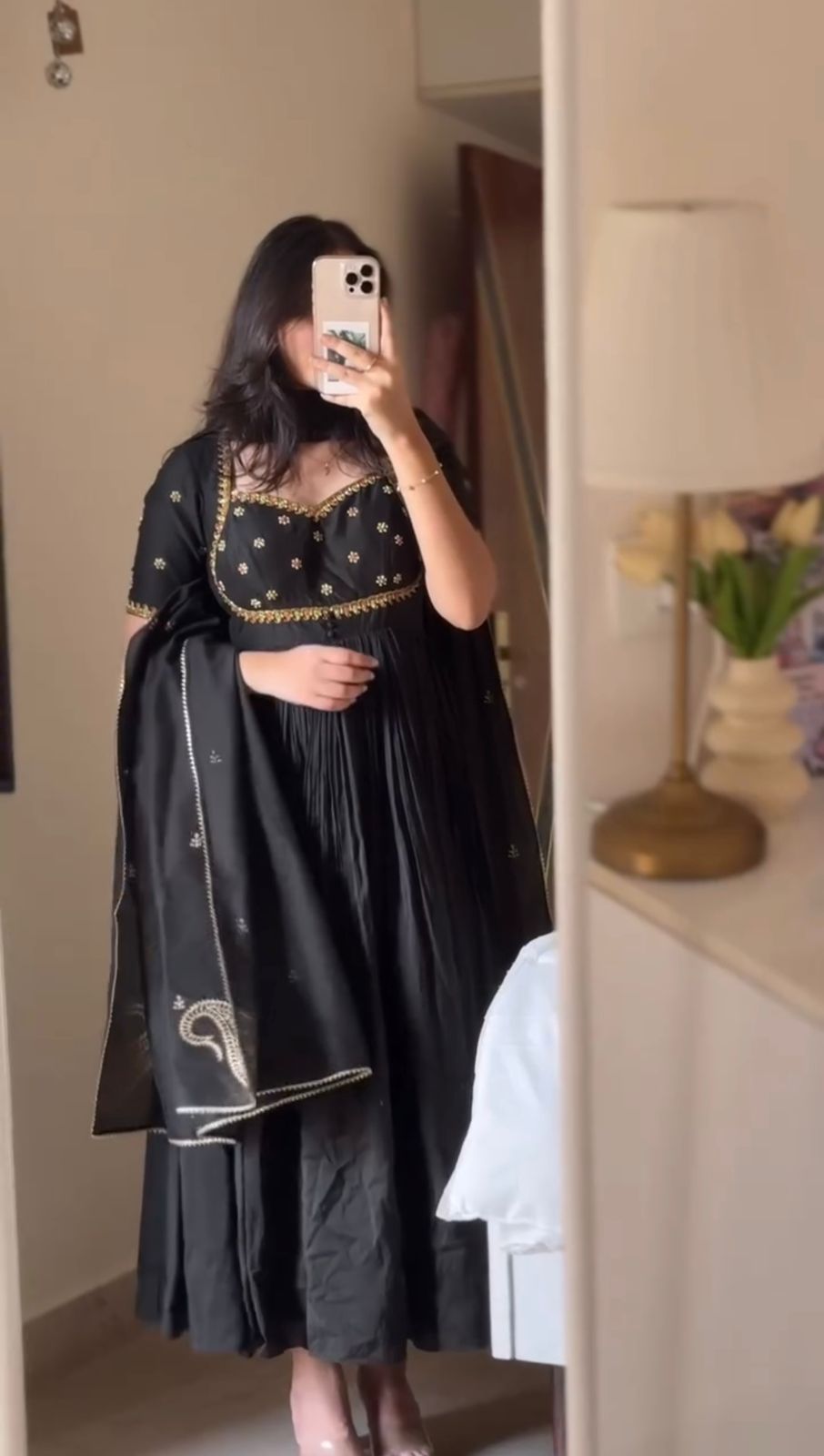 Party Wear Gown With Duppata and Pent Fabric Vichitra silk