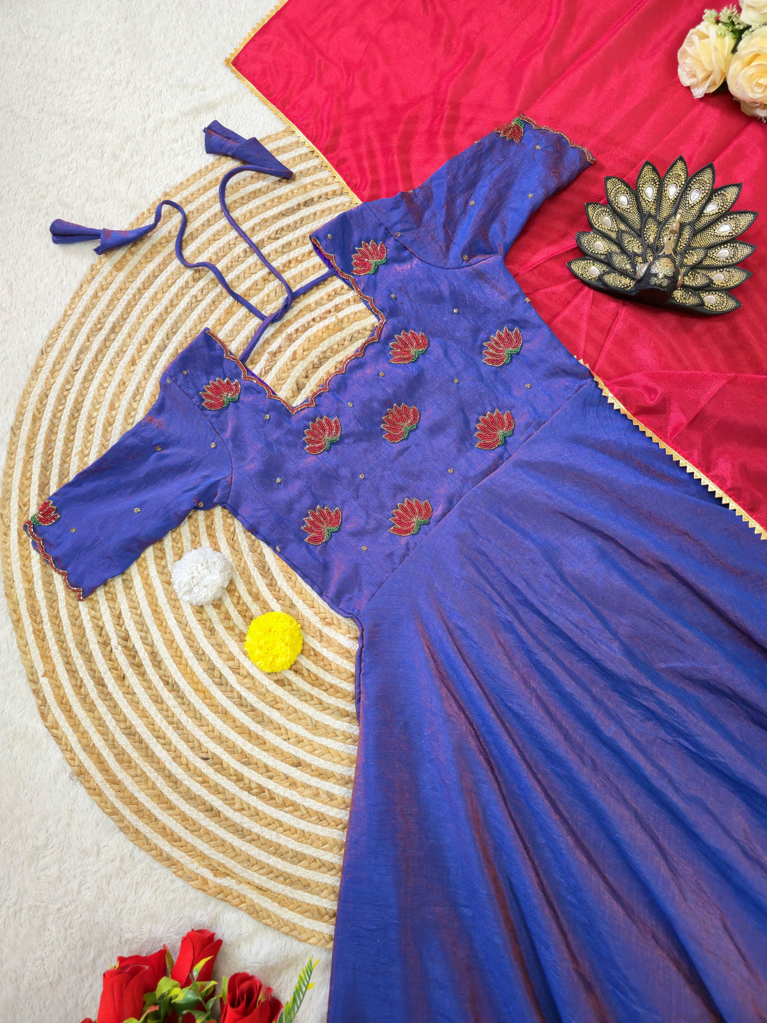Designer Maggam Work Gown With Duppata
