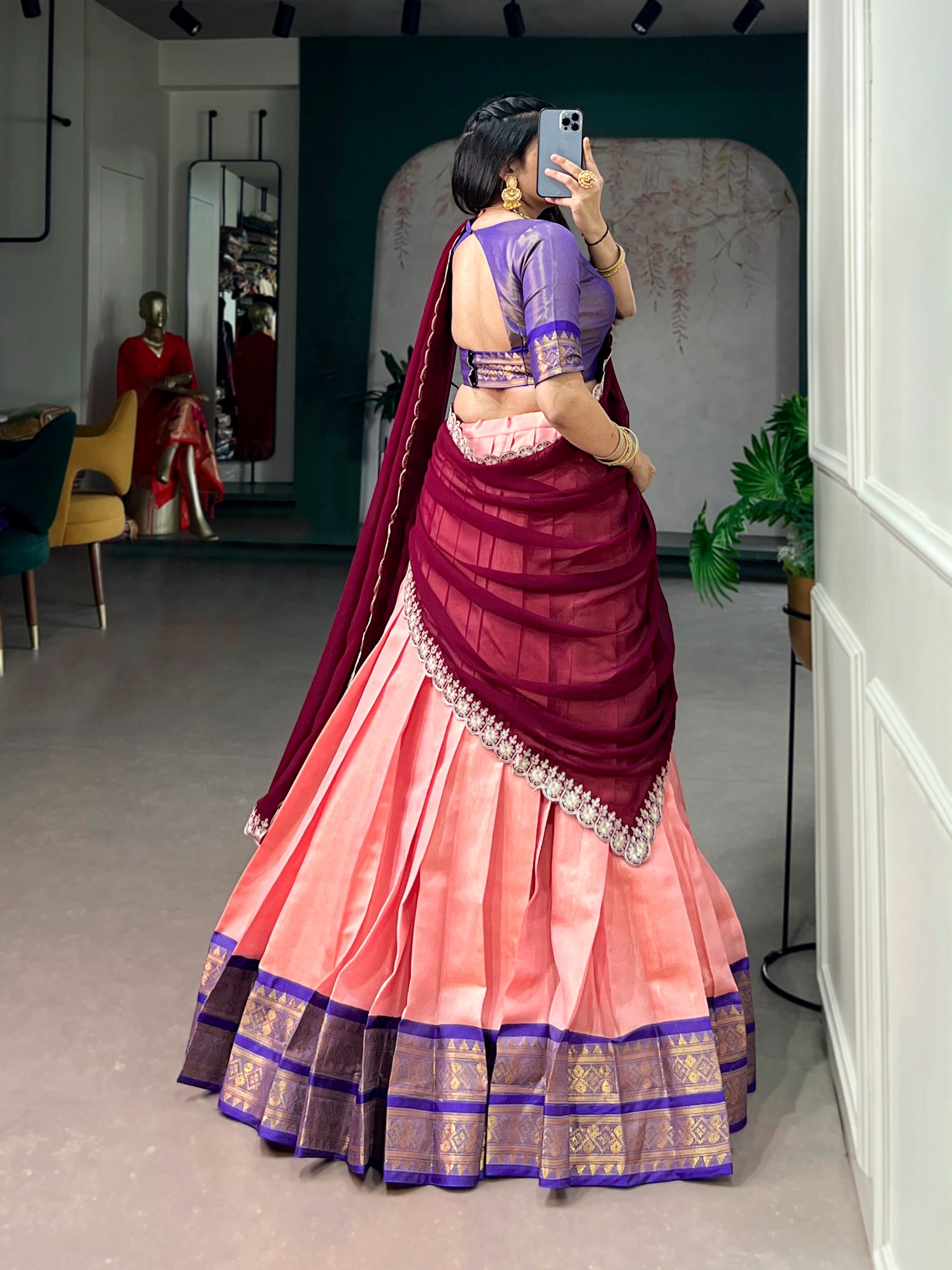 Royal Kanchipuram Semi stitched Lehenga Choli