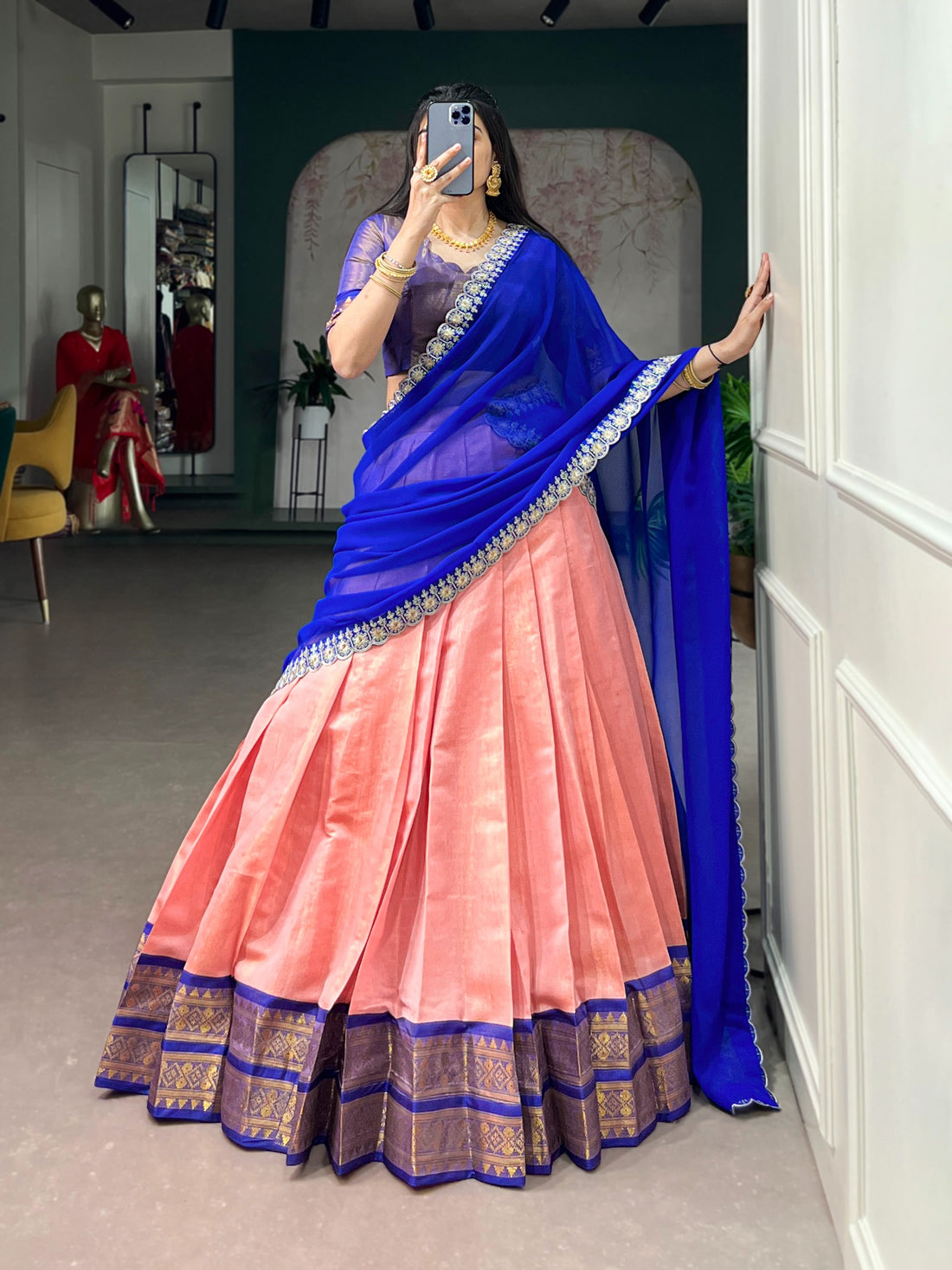 Royal Kanchipuram Semi stitched Lehenga Choli