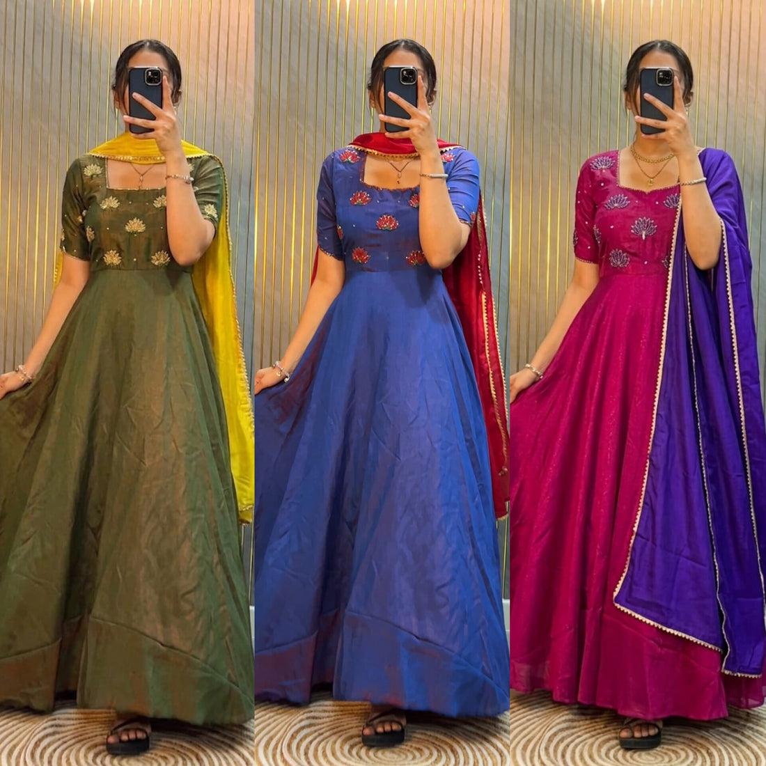 Designer Maggam Work Gown With Duppata