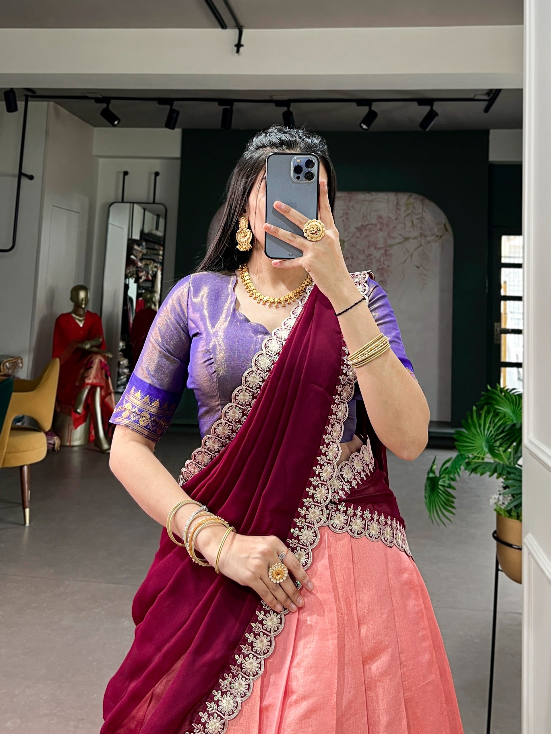 Royal Kanchipuram Semi stitched Lehenga Choli