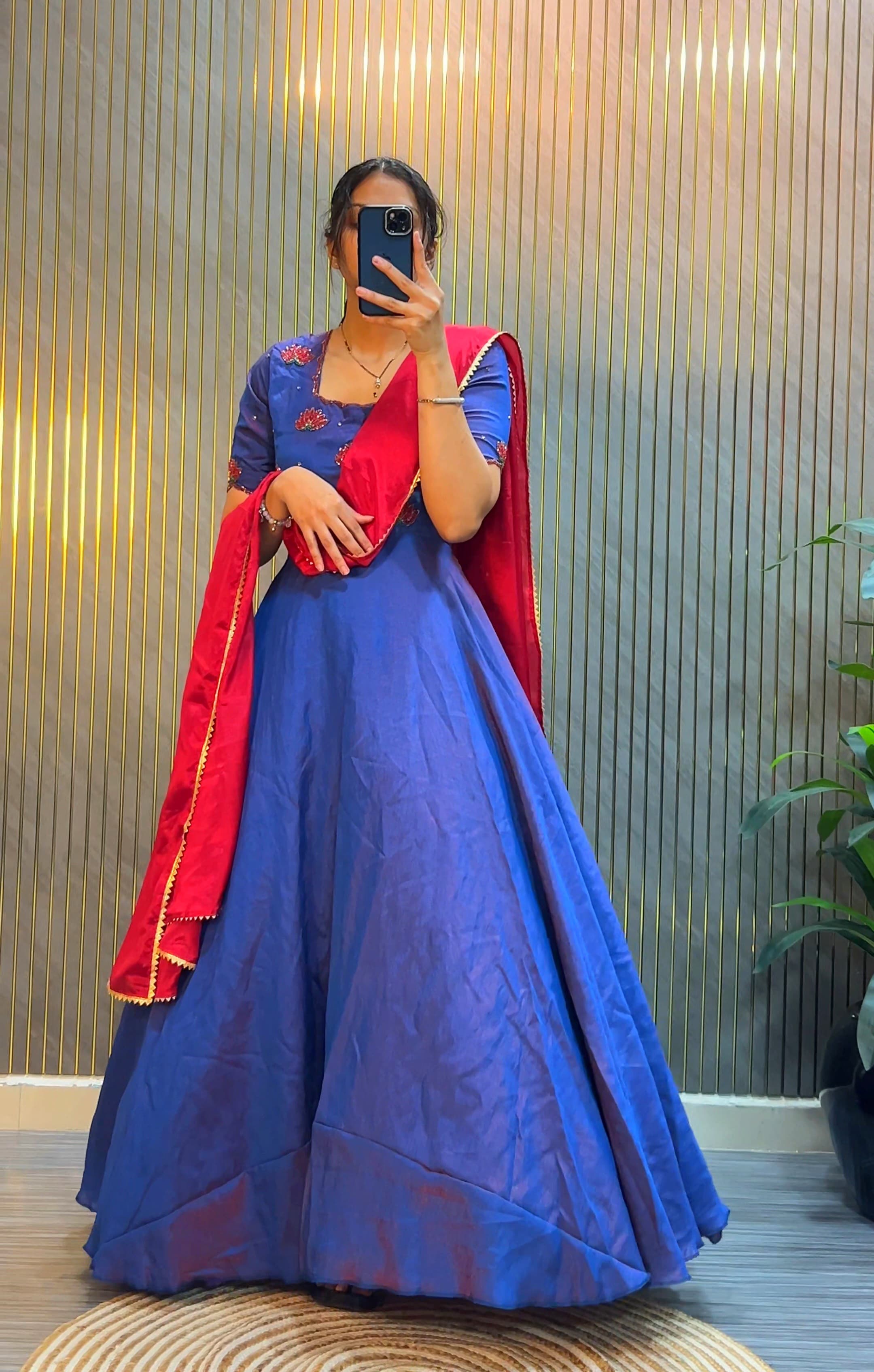 Designer Maggam Work Gown With Duppata